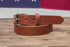 1.25" chestnut full grain leather belt english point roller buckle